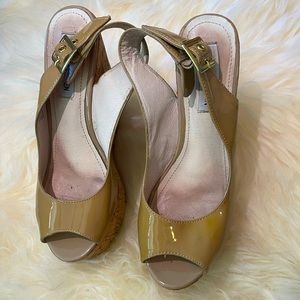 Real Neutral Leather Wedges